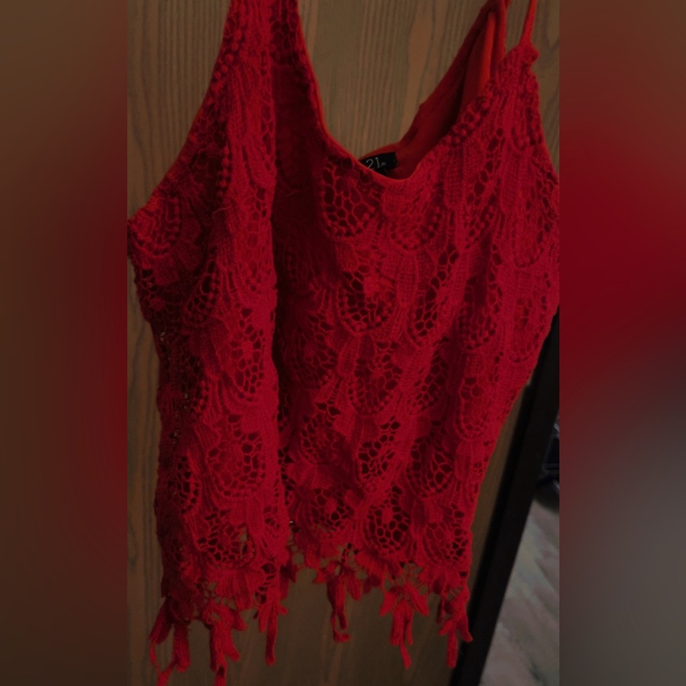 Rue 21 red fancy flowy top size small